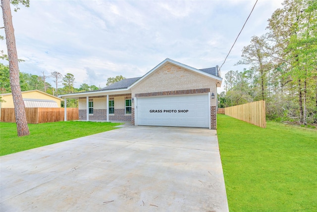 448 Brahman, Onalaska, TX 77360 - single story home with brick siding, concrete driveway, and a garage