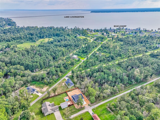 448 Brahman, Onalaska, TX 77360 - view of property location featuring property boundaries highlighted and a nearby body of water