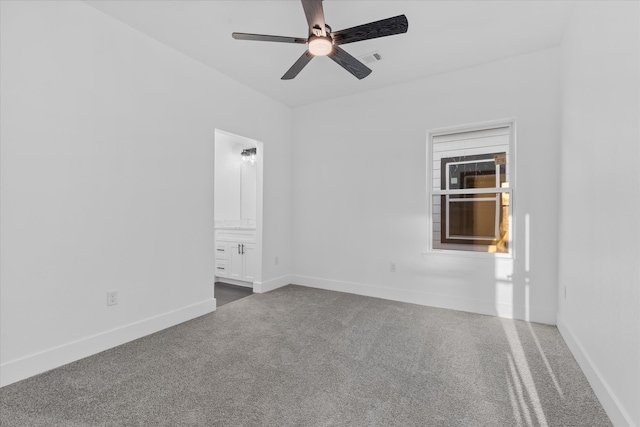 interior space featuring ceiling fan