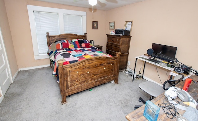 2620 W Shane St, Alvin, TX 77511 - bedroom featuring carpet floors, baseboards, and a ceiling fan