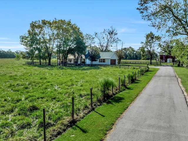 view of street featuring a rural view