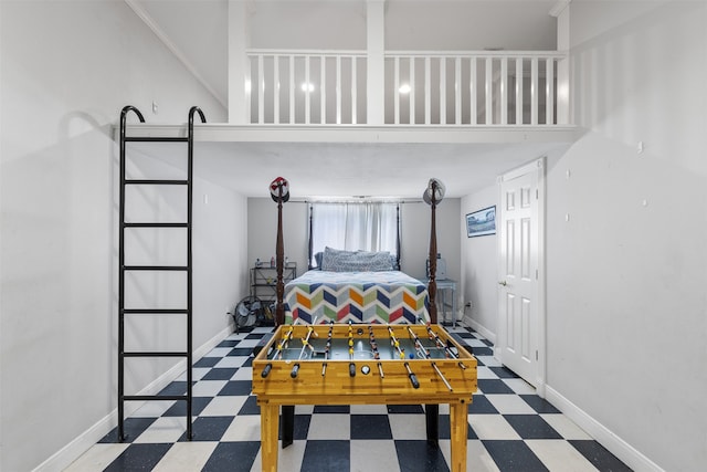 bedroom with ornamental molding