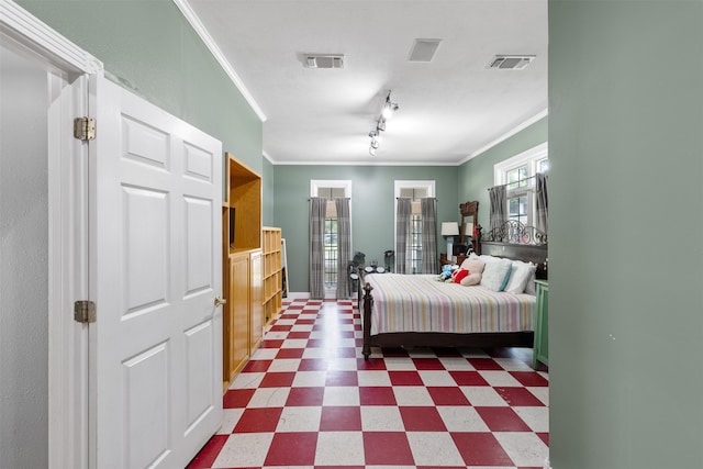 bedroom featuring ornamental molding