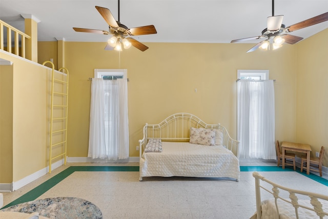 bedroom with ceiling fan