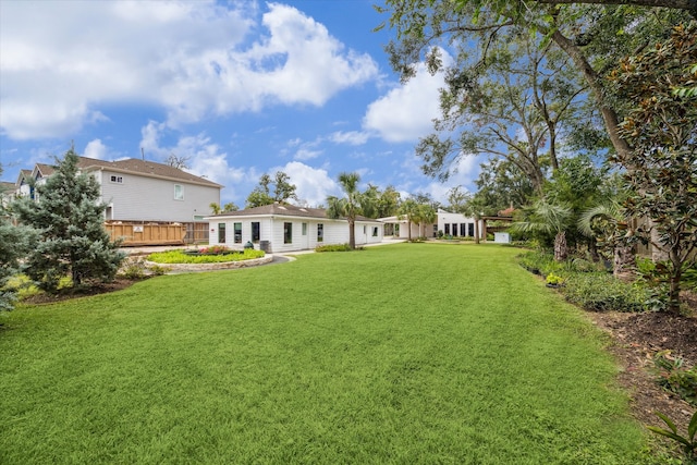 view of yard featuring a deck