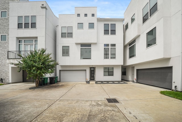 exterior space featuring a garage