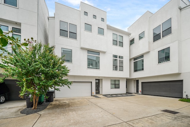 view of building exterior with a garage