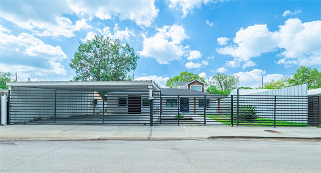 exterior space featuring a carport