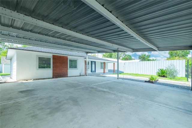 view of patio featuring fence