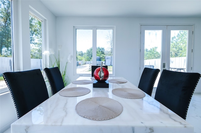 dining area featuring plenty of natural light