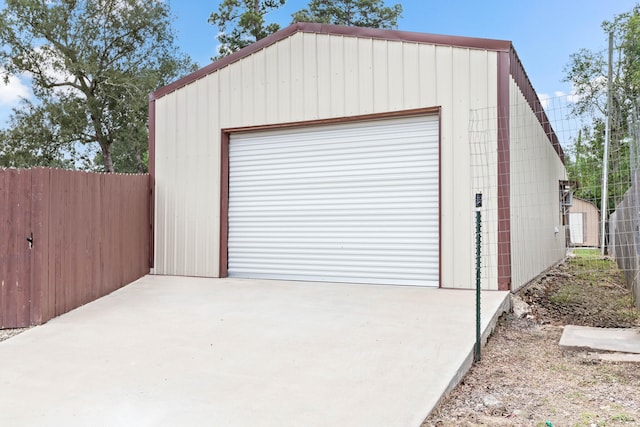 view of garage