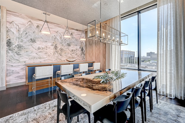 dining area featuring a healthy amount of sunlight and dark hardwood / wood-style floors