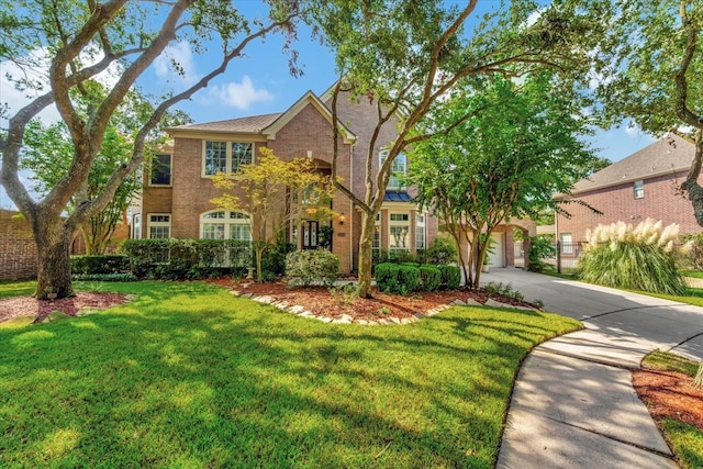 view of front of house with a front lawn