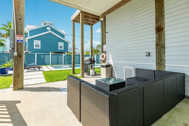 view of patio / terrace with an outdoor living space