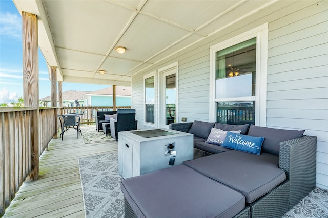 deck featuring an outdoor hangout area