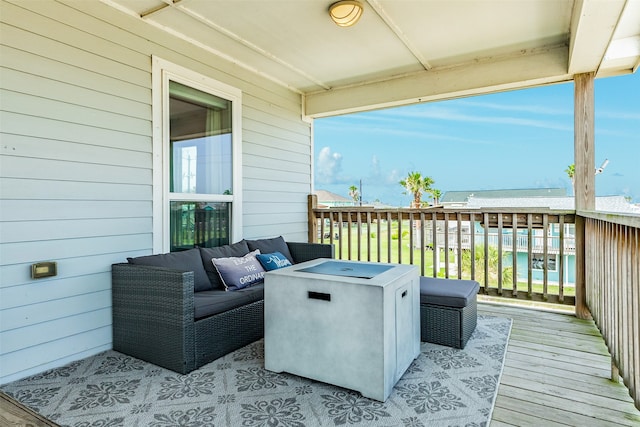 exterior space with outdoor lounge area