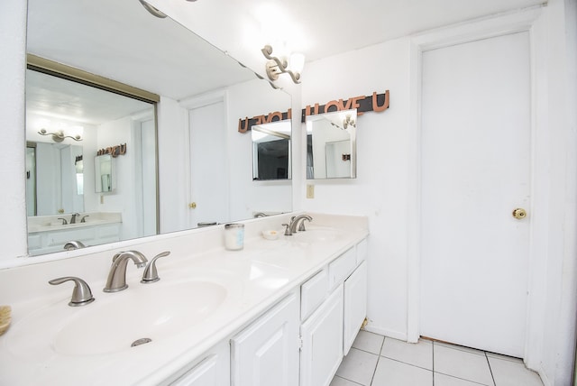 bathroom featuring vanity and tile patterned floors