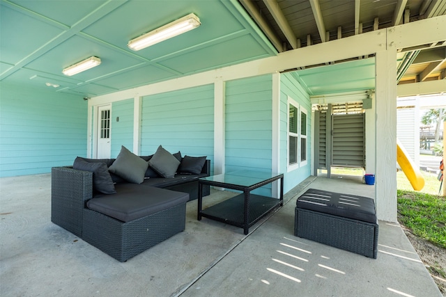 view of patio / terrace featuring an outdoor living space