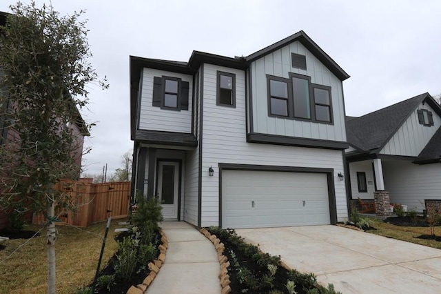 view of front of home with a garage