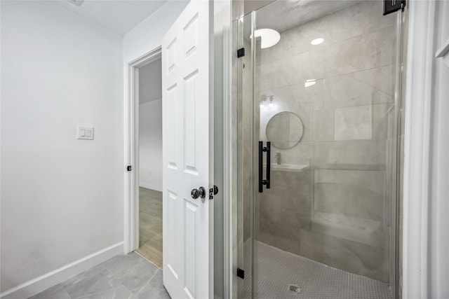 bathroom featuring walk in shower