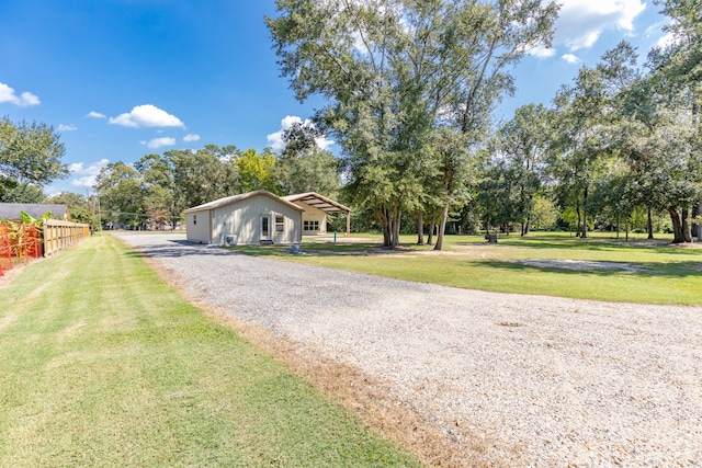 view of front of property with a front lawn