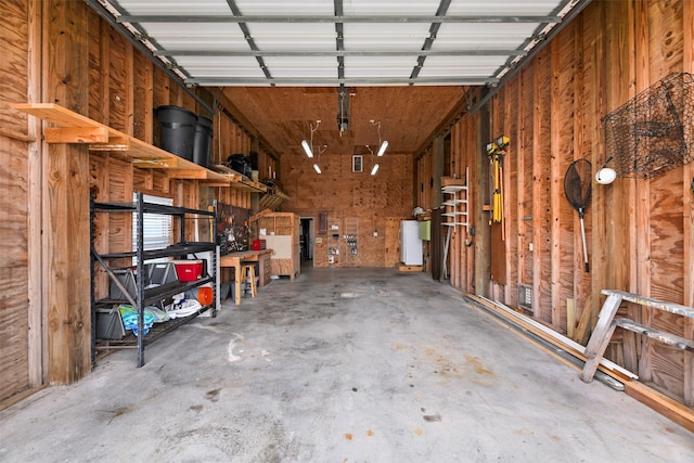 garage with water heater