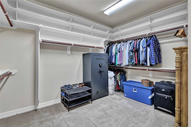 spacious closet with carpet