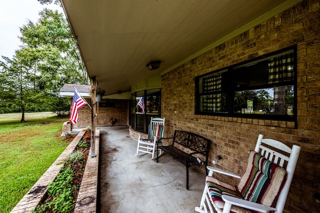 view of patio featuring covered porch