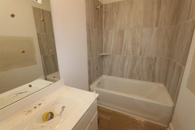 full bathroom with shower / bathing tub combination and vanity