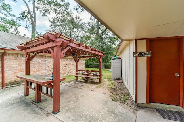 view of patio / terrace with a pergola