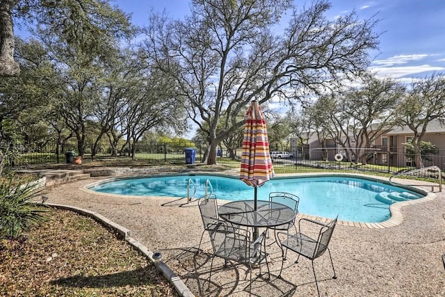 view of pool featuring a patio