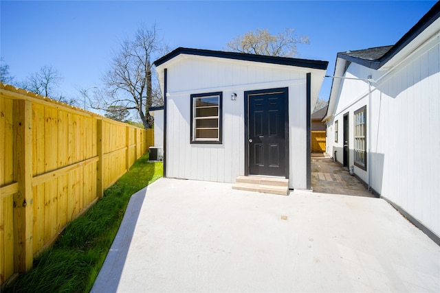 view of outbuilding with central AC