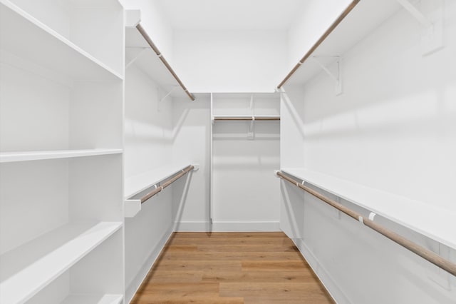 spacious closet featuring light wood-type flooring