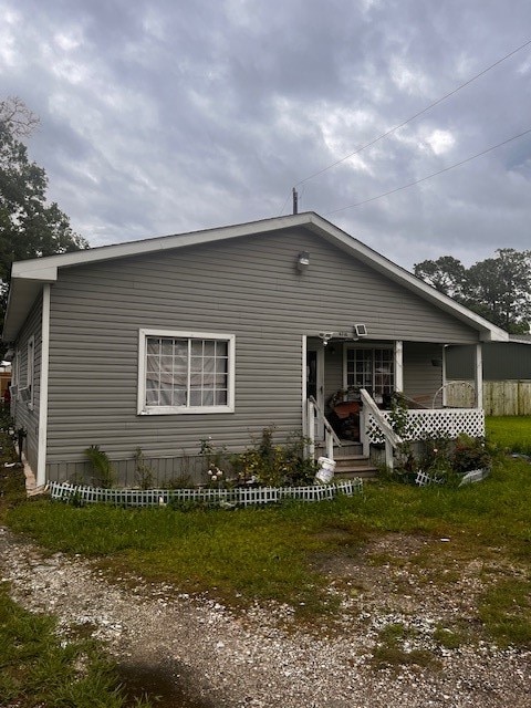 exterior space with covered porch