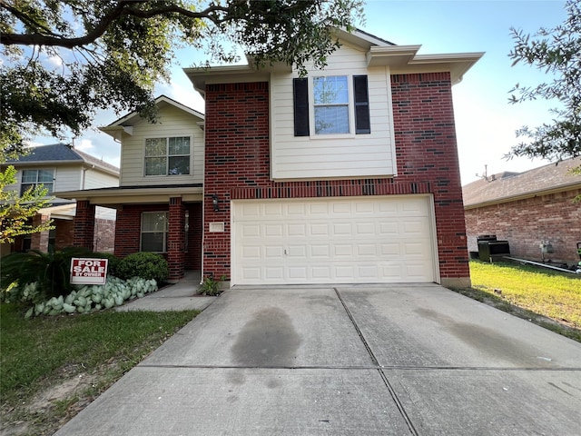 view of front of house with a garage