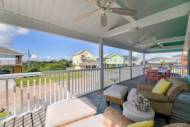 view of patio / terrace featuring ceiling fan