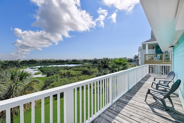 balcony with a water view