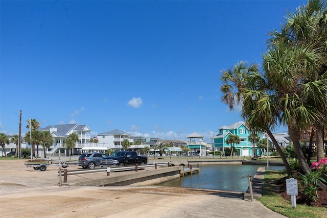 exterior space featuring a water view