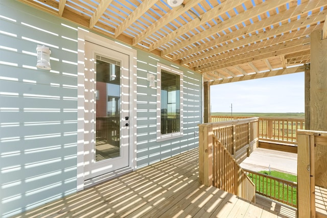 wooden deck with a pergola