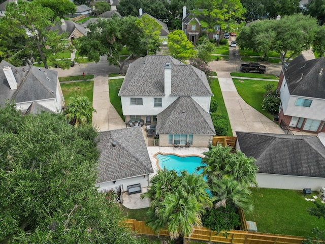 drone / aerial view featuring a residential view