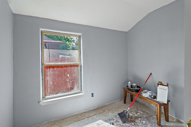 office featuring vaulted ceiling