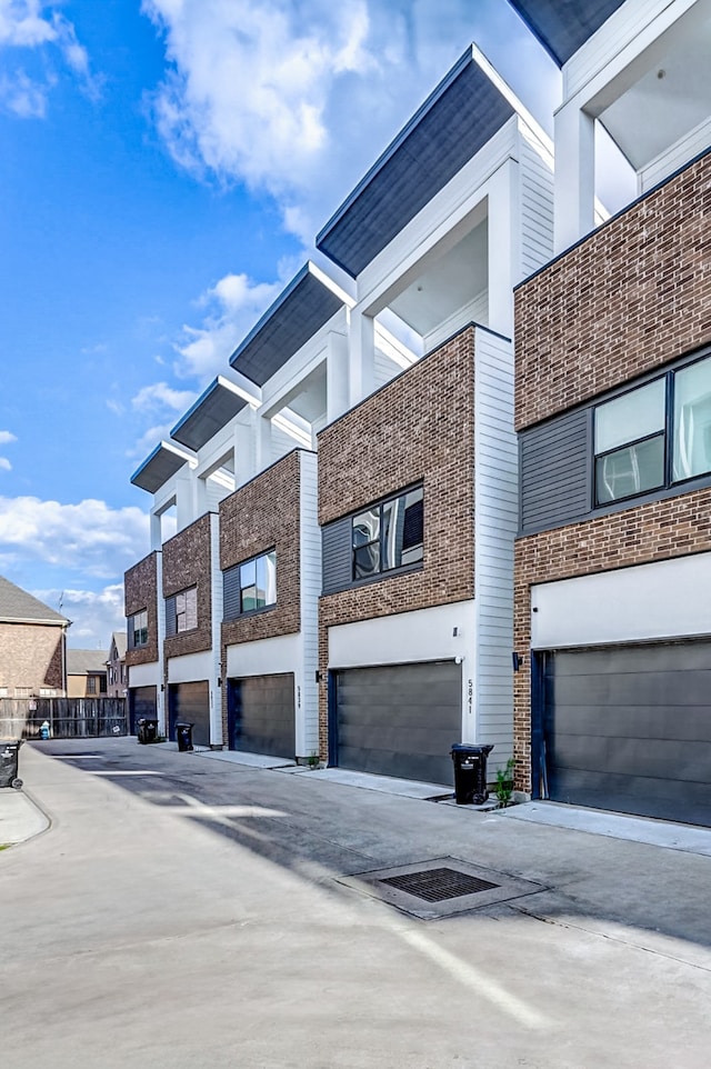 view of building exterior with a garage