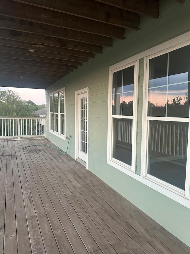 view of deck at dusk