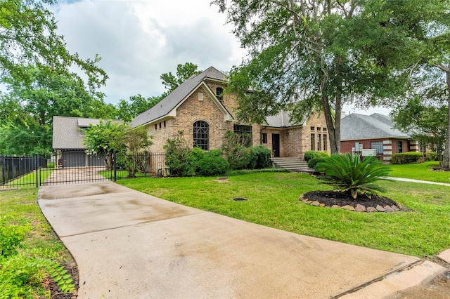 view of front of house with a front lawn