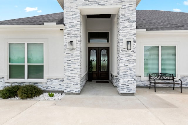 entrance to property with french doors