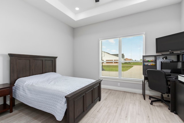 bedroom featuring light wood-type flooring