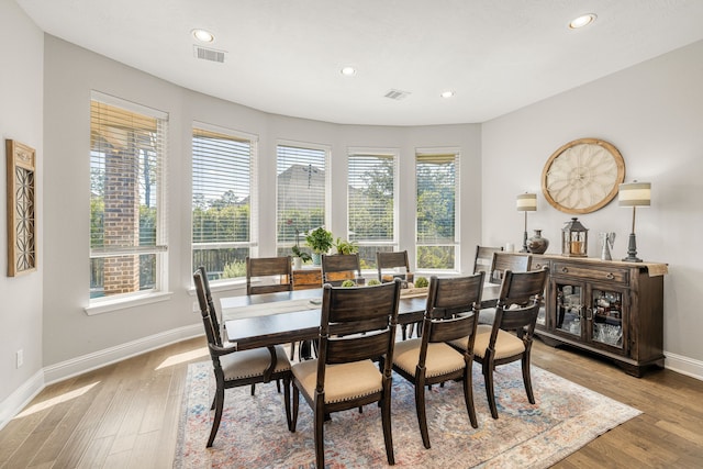 dining room featuring light hardwood / wood-style floors