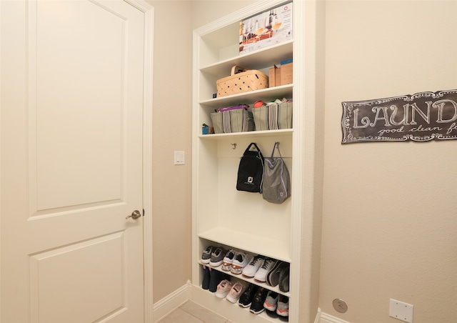 mudroom featuring light tile patterned floors