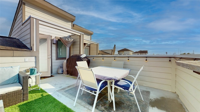 view of patio featuring area for grilling