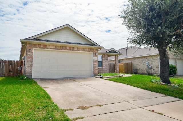 ranch-style house with a front lawn